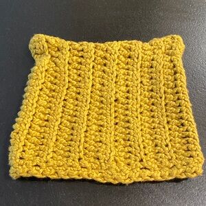 Handmade Yellow Cat Ear Knit Square hat
